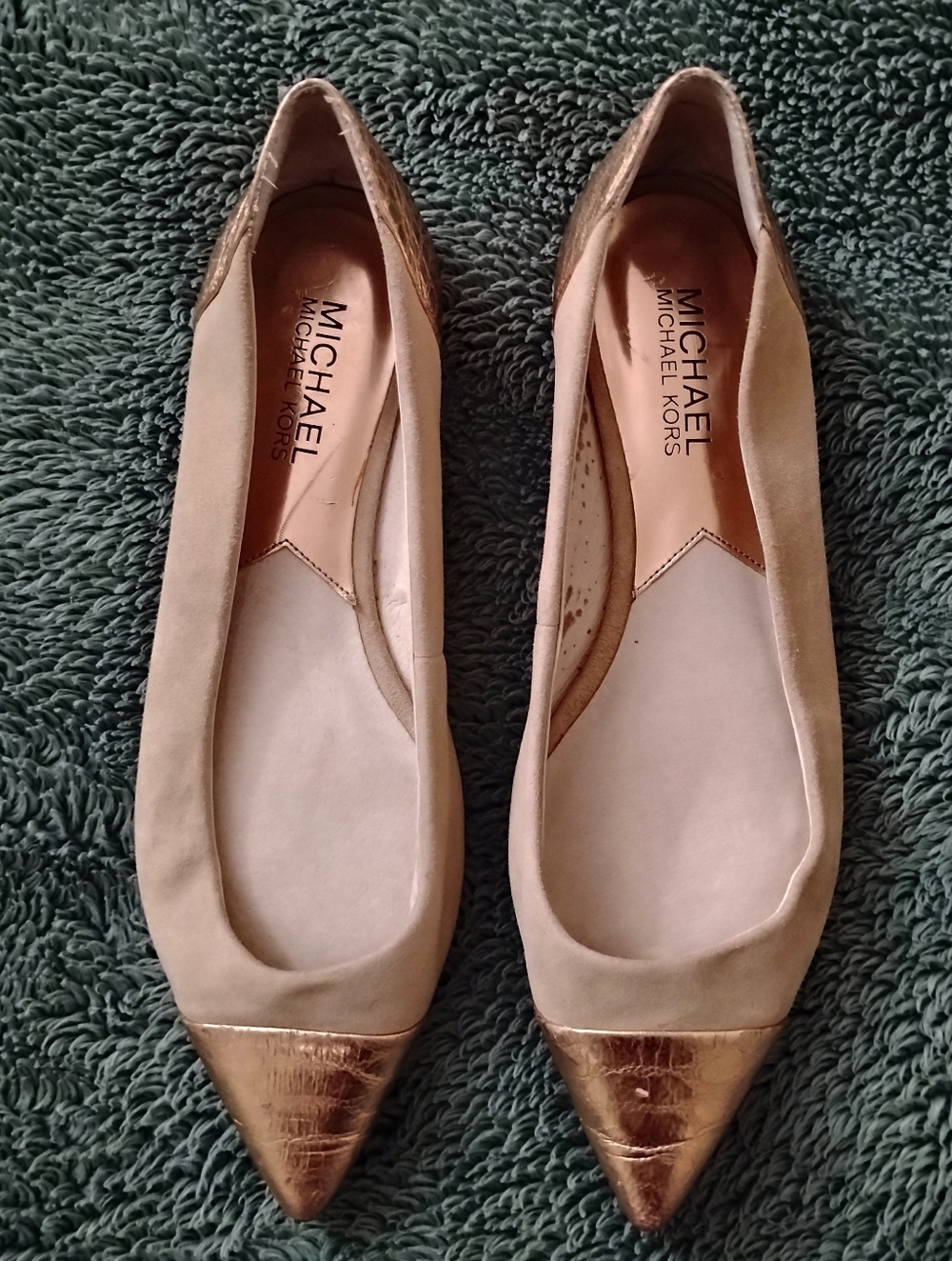 MICHAEL KORS "Leighton" Genuine Suede Ballet Flats Shoes Women's Size 6 M